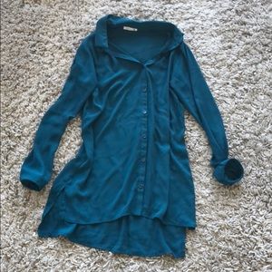 Teal Button Down